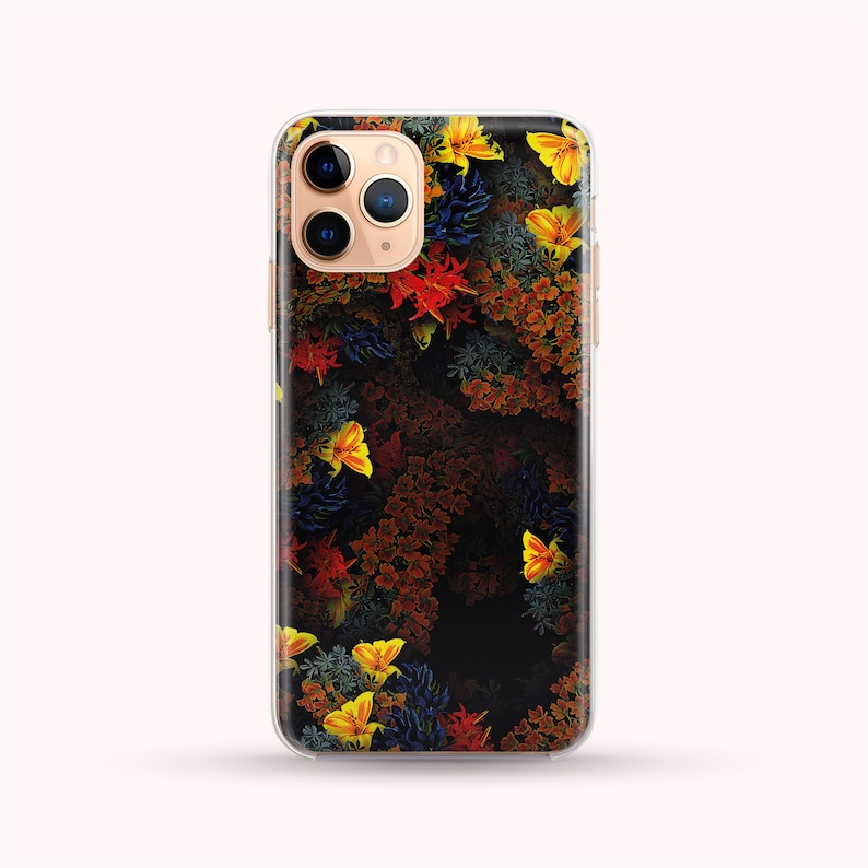 Yellow Red And Blue Flowers Phone Case available for iPhone 14, 13, 12, 11, XS Max Samsung S22, S21, S20, phone case image 1