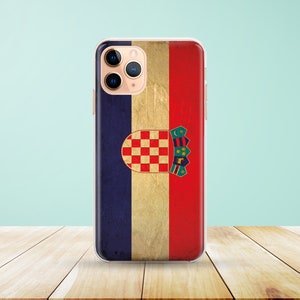 Vintage Flag Croatia Phone Case available for iPhone 16, 14, 13, 12, 11, XS Max Samsung S22, S21, S20, phone case
