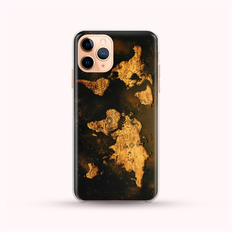 Vintage Grunge World Map Planet Earth  Phone Case available image 1