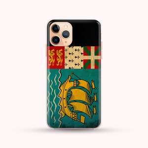 Vintage Flag Saint Pierre and Miquelon phone case available for iPhone 16, 14, 13, 12, 11, XS Max Samsung S22, S21, S20, phone case
