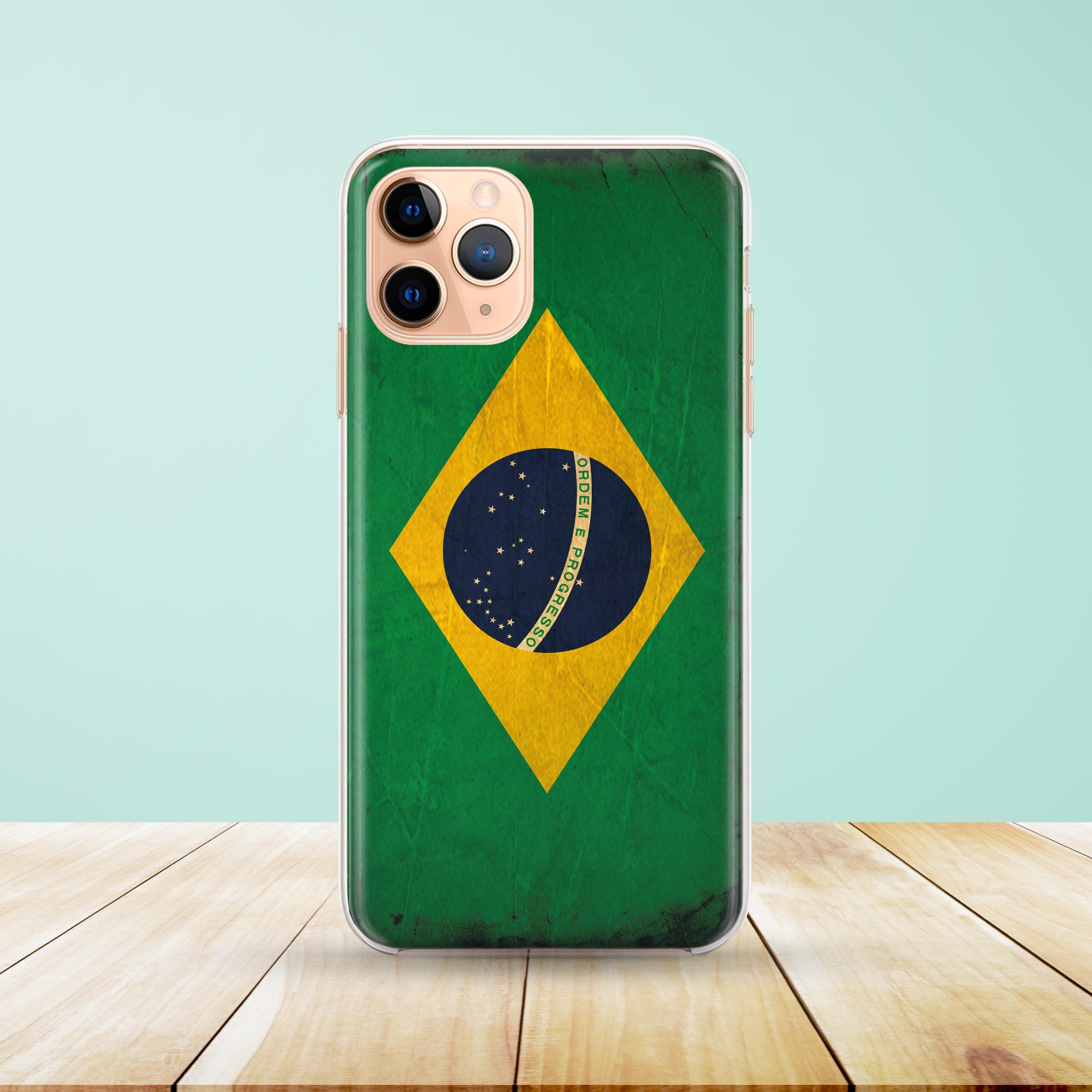 Vintage Flag Brazil Phone Case Available for iPhone 16, 14