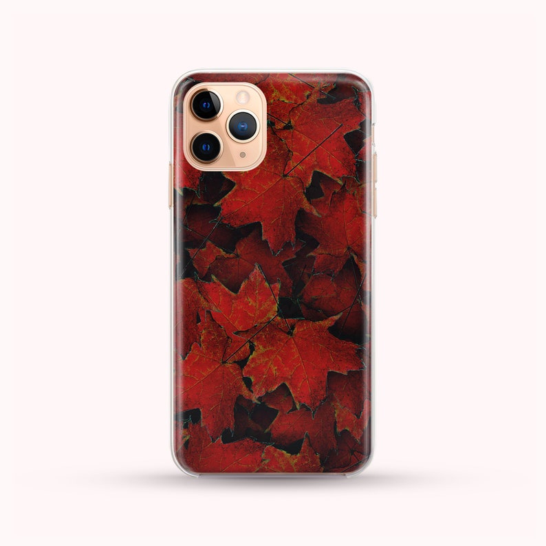 Botanical Red Autumn Leaves Nature Samsung iPhone Case available for iPhone 14, 13, 12, 11, XS Max Samsung S22, S21, S20, phone case image 1