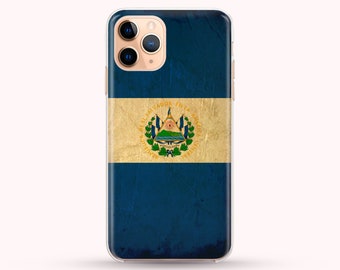 Funda de teléfono con bandera vintage de El Salvador disponible para iPhone 16, 11, XR, XS, XS Max, Samsung S20, Samsung A5