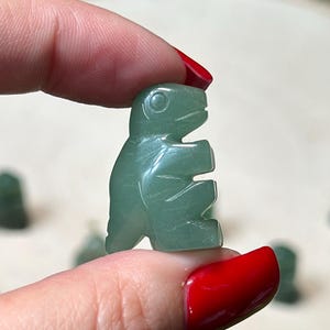 Green Aventurine DINOSAUR Carved Gemstone 1 Inch | DINOSAUR Premium Grade Gemstones | Carved Crystal Animal