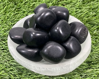 Tumbled BLACK OBSIDIAN / Authentic Tumbled Black Obsidian / Black OBSIDIAN