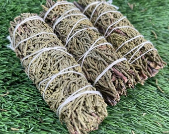 ORGANIC Juniper Sage, Juniper Smudge Stick, Wholesale FREE SHIPPING Wholesale Yerba Santa, Smudge Sticks, Hand Wrapped Thick bundles.