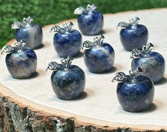 Sodalite APPLE Carved Gemstone 0.75 Inch | 20mm | APPLE Premium Grade Gemstones | Carved Crystal Animal