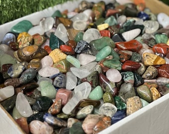 10/20/50 LB / box of Assorted Tumbled Stones 0.5 in or 1 in Wholesale Bulk Lot/ Mixed Tumbled Stones WHOLESALE