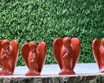 Red Jasper ANGEL Carved Gemstone 1.5 Inch | 40mm | ANGEL Premium Grade Gemstones | Carved Crystal Animal