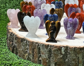 Carved Gemstone ANGEL Carved Gemstone 1.5 Inch | 40mm | ANGEL Premium Grade Gemstones | Carved Crystal Animal