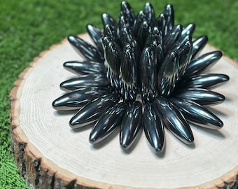 Magnetic Hematite Oval Stone, Polished Black Hematite, Oval Magnetic Gemstone, Jewelry Making Craft Supply Zinger Magnets, 2.25 inch, 60 mm