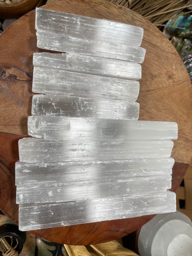 WHOLESALE Selenite Wands 4 inch , 6inch Raw Selenite Selenite Crystal Wands Selenite Stick , FREE SHIPPING image 2