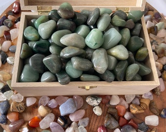 Tumbled Green Aventurine Crystal , Tumbled Stone , 1-1.5 inches Bulk Large Natural Tumbled Polished Brazilian Gemstone