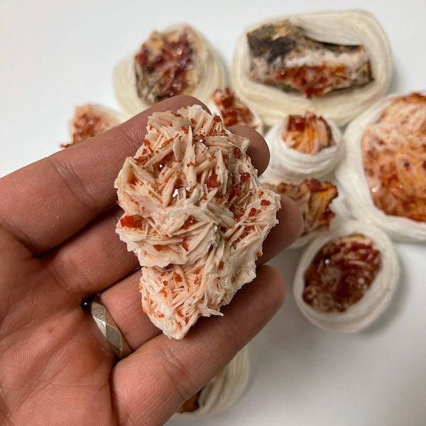 Vanadinite Cluster - Vanadinite Crystal - Natural Crystal Cluster - Approx. 1.5" to 2.5"