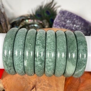 Jade Bangle, Bracelet Comes with box, NATURAL JADE BANGEL,Free Shipping, Dark color Rare to find, fits most people size 63-65mm , Green jade