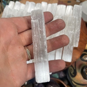 WHOLESALE Selenite Wands 4 inch , 6inch Raw Selenite Selenite Crystal Wands Selenite Stick , FREE SHIPPING image 5