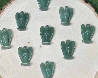 Green Aventurine ANGEL Carved Gemstone 1.5 Inch | 40mm | ANGEL Premium Grade Gemstones | Carved Crystal Animal