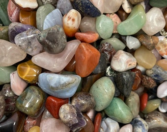 Assorted Tumbled Stones 0.5 in and 1 in BIG from 2oz Wholesale Bulk Lot (Mixed Tumbled Stones,Assorted Tumbled Stones,Asorted gem stones)