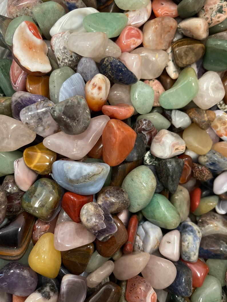 Assorted Tumbled Stones 0.5 in and 1 in BIG from 2oz Wholesale Bulk Lot (Mixed Tumbled Stones,Assorted Tumbled Stones,Asorted gem stones) 