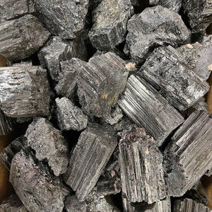 Raw Black Tourmaline, Rough Natural Black Tourmaline, Raw Black Tourmaline Natural Crystals: Choose 4 oz,8 oz,1 lb,2 lb,5 lb,11 lb Wholesale