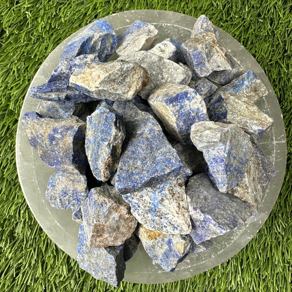 Lapis Lazuli RAW , 0.75"-1.25" Size, Wicca, Witchcraft, Tumbling, Cabbing, Fountain Rocks, Decoration, Polishing. RAW Lapis Lazuli