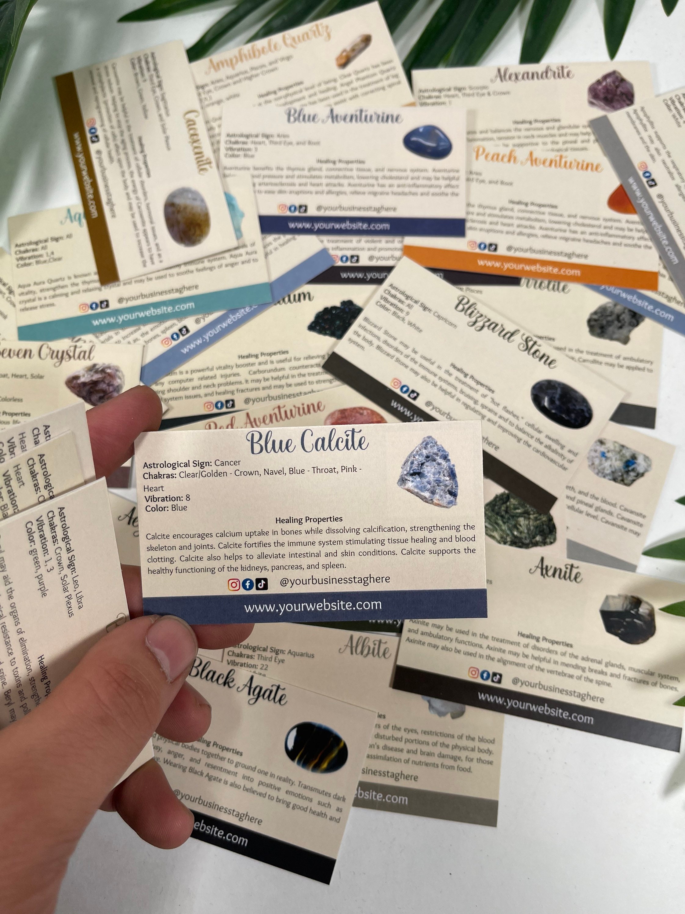Stone Effect Card Set of 300 PRINTED Gemstone Cards, Crystal Cards, Printed, Physical ...