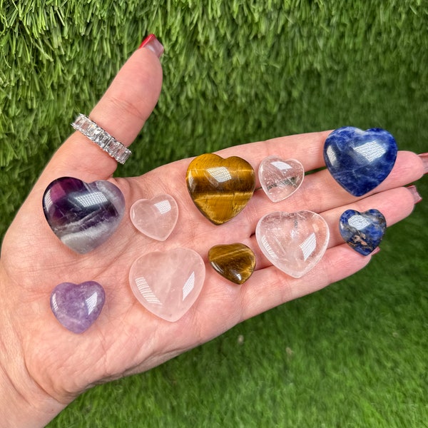 Crystal Hearts,  WHOLESALE PRICES, Crystals in Heart shape Best for gift sets,  hand carving