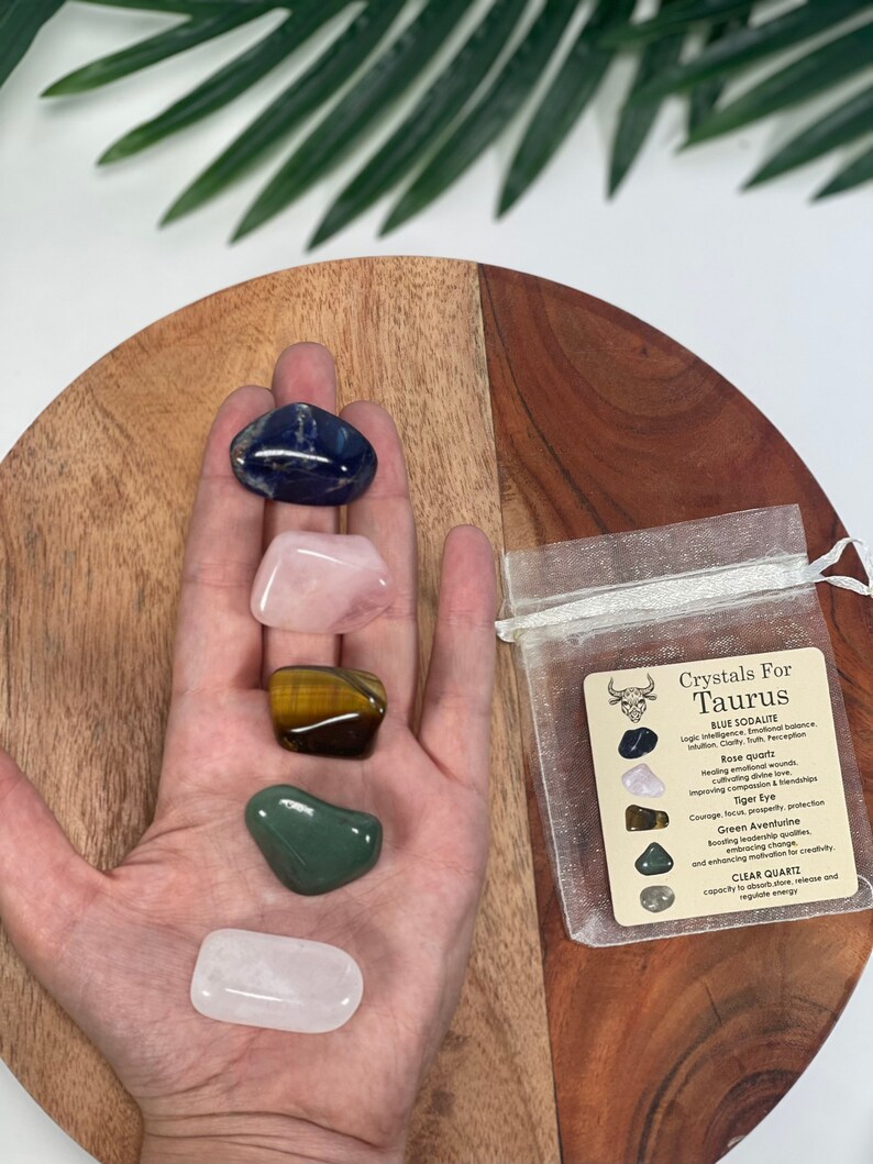 TAURUS Crystal Set5x Crystals Set for TAURUS Blue Etsy
