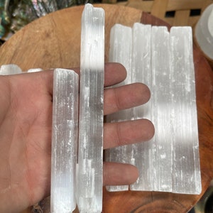 WHOLESALE Selenite Wands 4 inch , 6inch Raw Selenite Selenite Crystal Wands Selenite Stick , FREE SHIPPING image 3