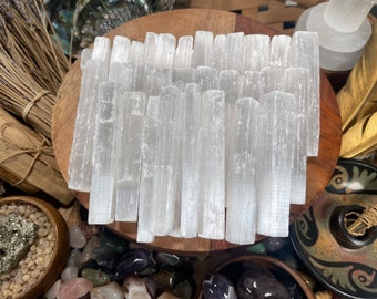 WHOLESALE Selenite Wands 4inch -  Raw Selenite - Selenite Crystal Wands - Selenite Stick For Reiki , FREE SHIPPING