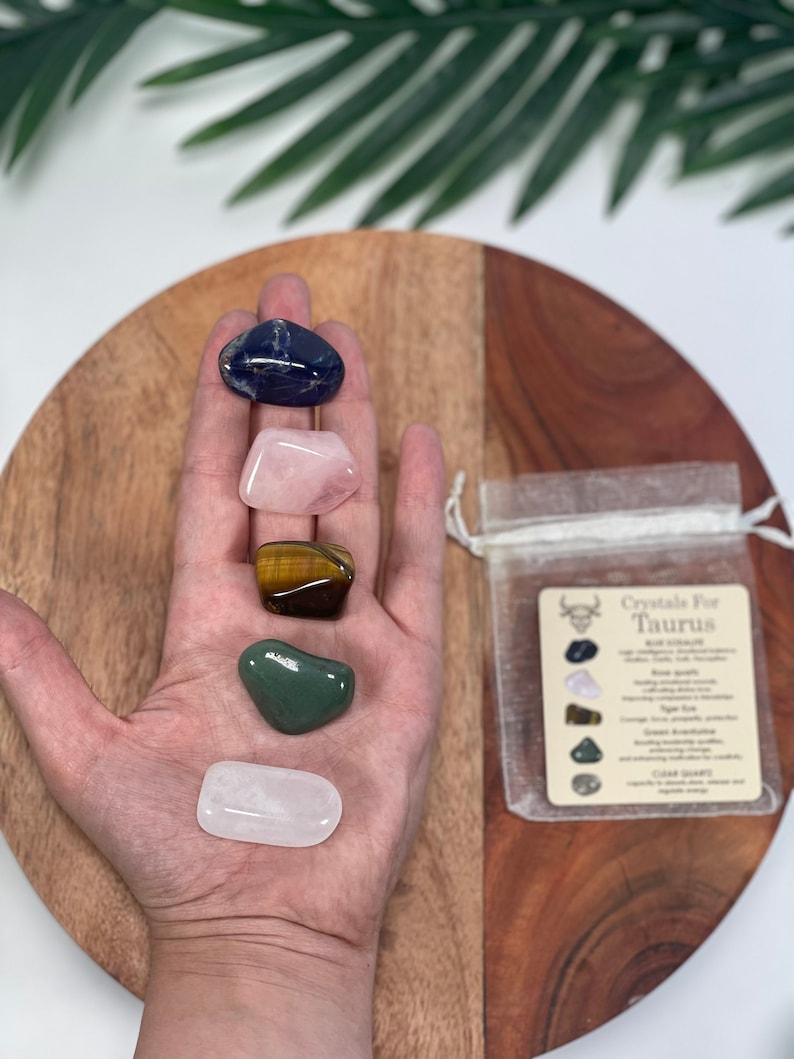 TAURUS Crystal Set5x Crystals Set for TAURUS Blue Etsy