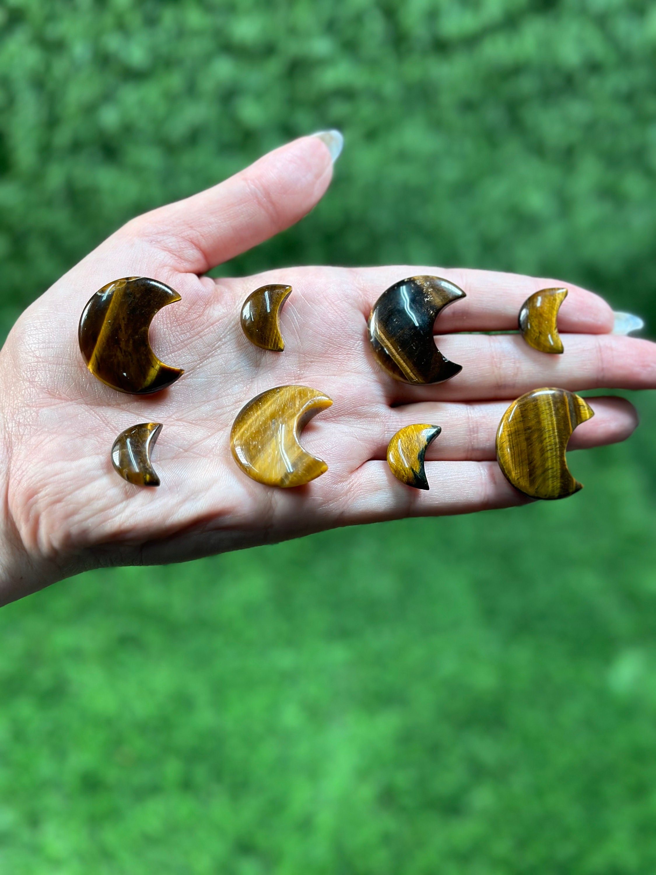 TIGER EYE Crystal Moons,  WHOLESALE Prices, Crystals in Moon shape Best for gift sets,  hand carving Tiger Eye