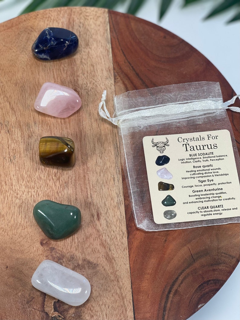 TAURUS Crystal Set5x Crystals Set for TAURUS Blue Etsy