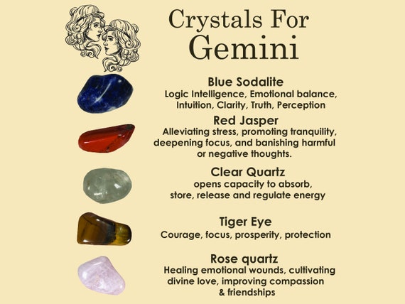 GEMINI Crystal Set, 5x Crystals Set for GEMINI( Blue Sodalite, Red