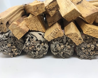 4IN White Sage + 4 IN Palo Santo Wholesale Bundle  Santo Wood &  White Sage Smudge Sticks (Bulk Smudge Bundle) FREE SHIPPING