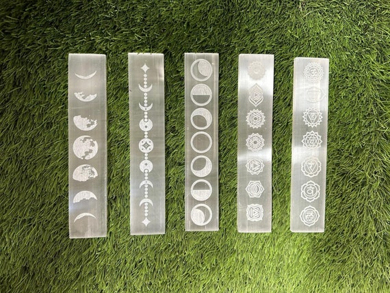 Polished Selenite Charging Station 8 long " Flat Crystal Plate ,gemstone charging ,Protection Cleansing Meditation Crystal Chakra