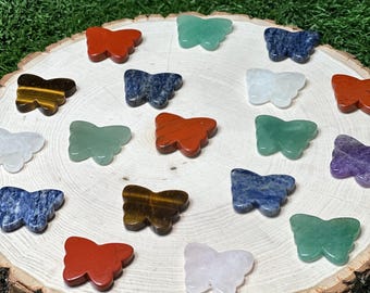 Carved Gemstone BUTTERFLY |  BUTTERFLY Carved Gemstone 1.25 Inch | BUTTERFLY Premium Grade Gemstones | Carved Crystal Animal