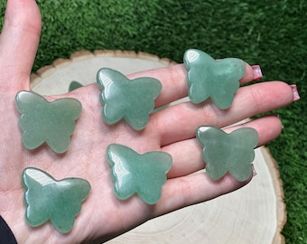 Green Aventurine BUTTERFLY  Carved Gemstone 1.25 Inch | BUTTERFLY Premium Grade Gemstones | Carved Crystal Animal