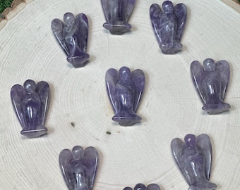 Amethyst ANGEL Carved Gemstone 1.5 Inch | 40mm | ANGEL Premium Grade Gemstones | Carved Crystal Animal