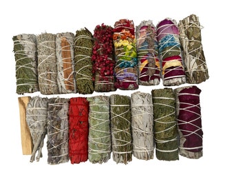 Sage Variety Pack, Smudging Bundle Set, SAGE BUNDLE 18 PCS, 18 Pack Variety Sage Smudging Bundle Set