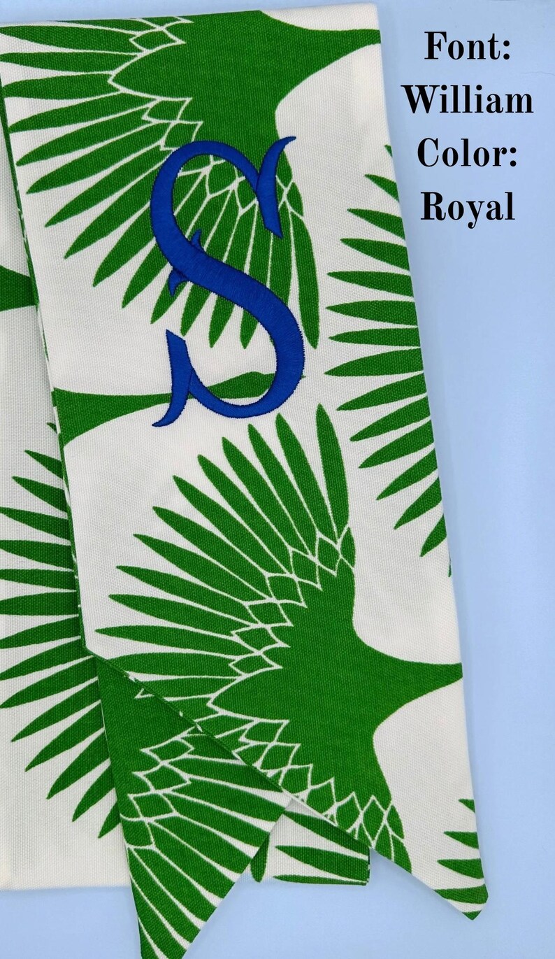 Classic Green Flock Monogrammed Wreath Sash for Front Door ...