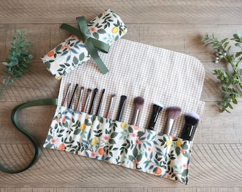Rifle Paper Co. Makeup Brush Roll – Citrus Grove - Travel Organizer - 100% Cotton
