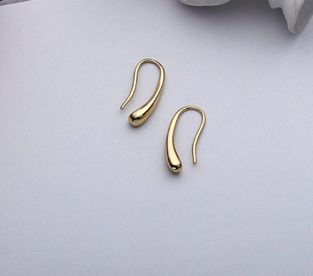 18k Gold Plated 925 Silver Drop Earrings Minimal Chic Elegant - Etsy