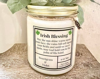 Irish Blessing Soy Candle: - 7 oz