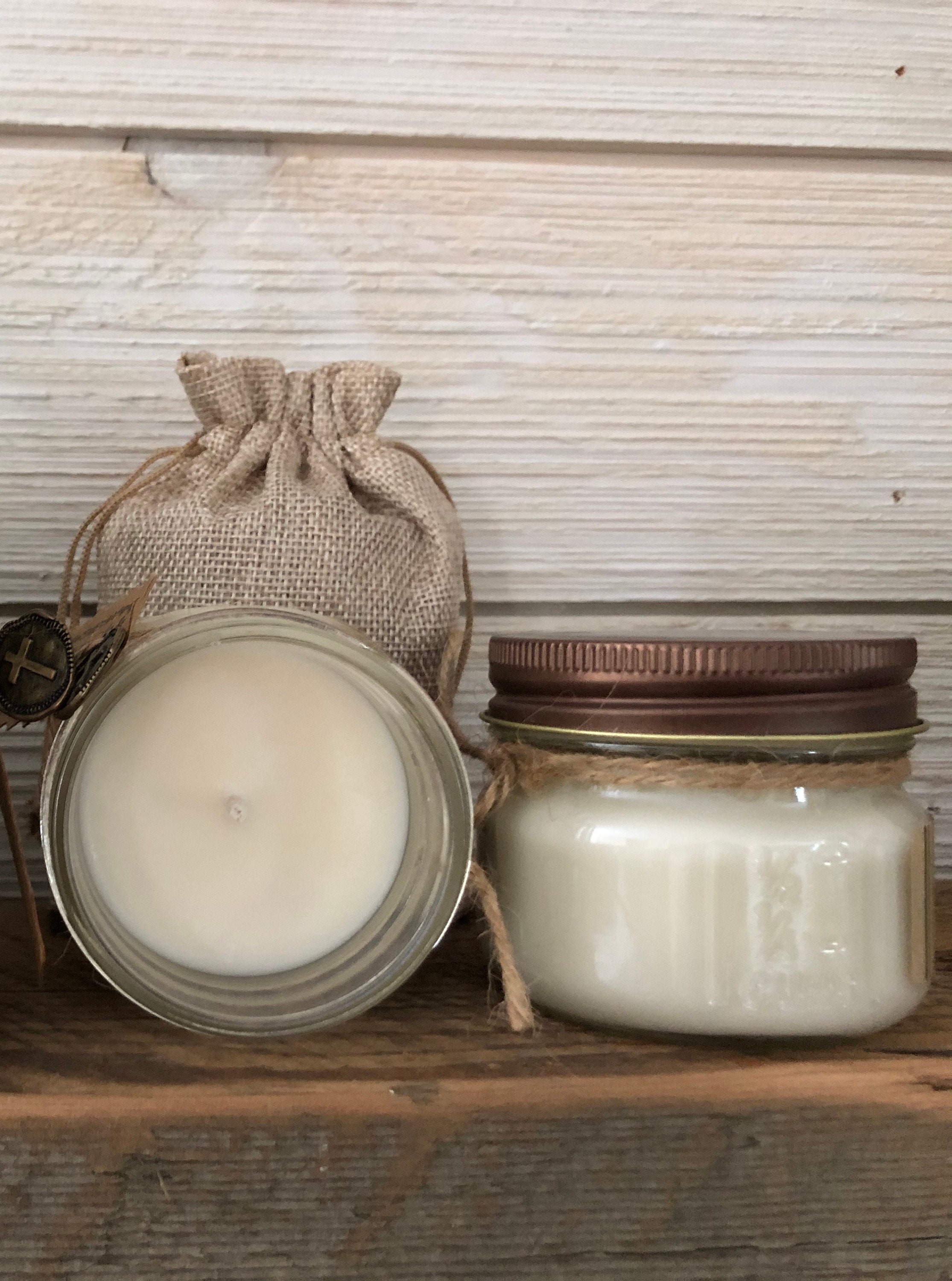 UNSCENTED SOY CANDLE by RisenFlame Rustic Mason Jar Soy Candles Etsy