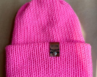 Custom Knit Hats | Chunky Knit Winter Toboggan