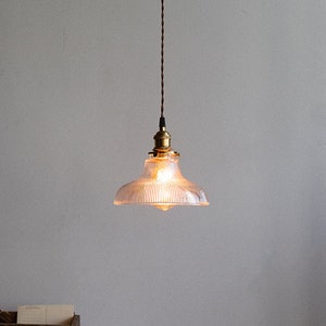 Vintage Style Glass Stripe Pendant Light