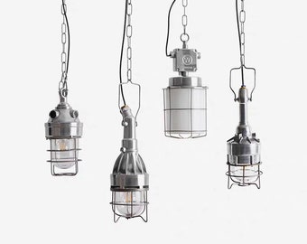 Vintage Industrial  Aluminum working Hanging Light