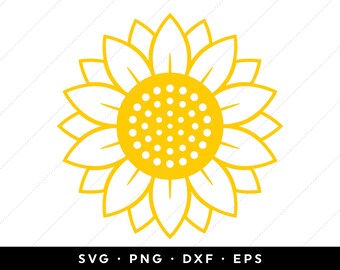Download Sunflower Outline Etsy