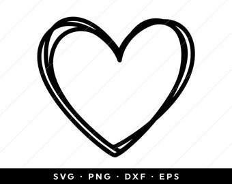 Doodle Heart SVG, Hand Drawn Heart SVG, Heart Clip Art, Heart Clipart, Heart Cut File, Template, Cricut, Instant Download, Cutting Files